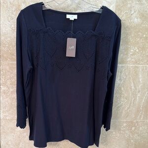 J. Jill Blue 3/4 Sleeve Blouse
